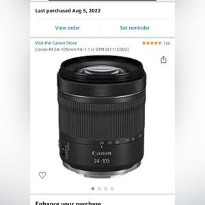 Brand new canon rf 24-105mm f4-7.1 IS STM.